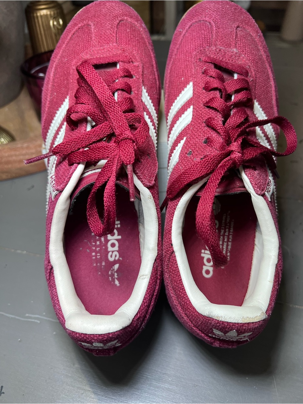 Adidas Sambas Hemp Burgundy Sneakers Unisex Size 8 - Picture 8 of 10